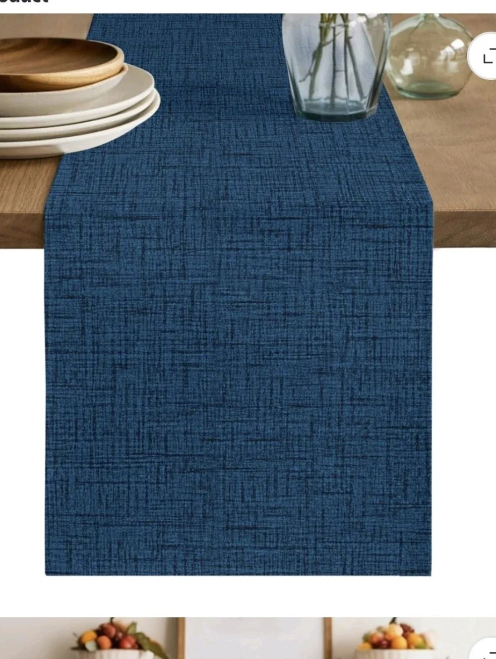 B-COOL Burlap Table Runner 2 Pieces Navy Thanksgiving Table Runners Long